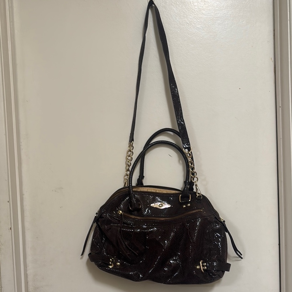 Elliott Lucca Black Shoulder Bag with Quilted Texture